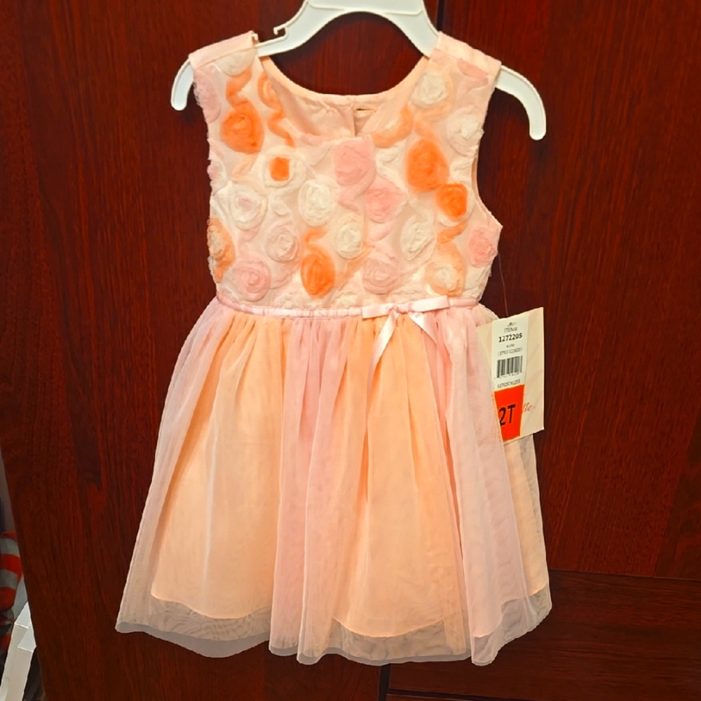 Orange and Pink Sleeveless Sundress for Weddings